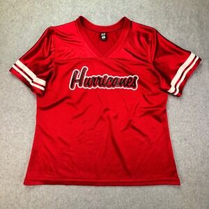 GTM Sportswear Hurricanes Jersey Womens XL Red V-Neck Short Sleeve Mesh